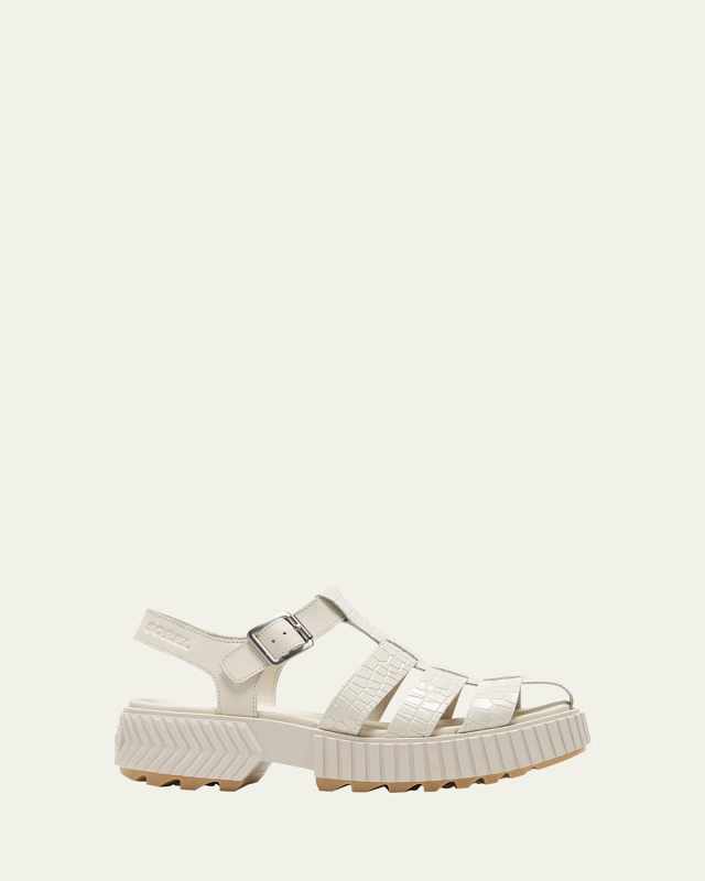 Ona Embossed Leather Fisherman Sandals